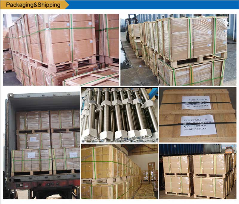 Nerūsējošā tērauda saraksts-bultskrūves-skrūvju-stiprinājumu iepakojums